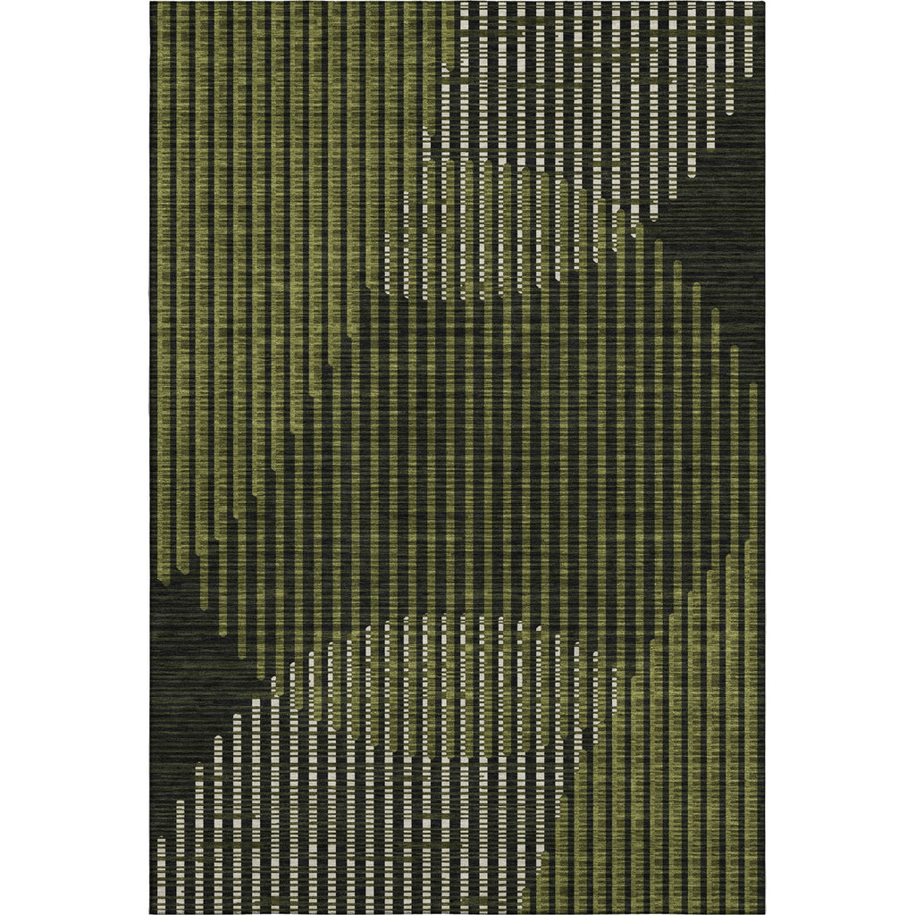 Piper Looms Mayfield Circles AMF1001 Olive Machine Washable Area Rug main image