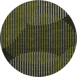 Piper Looms Mayfield Circles AMF1001 Olive Machine Washable Area Rug Round Main Image
