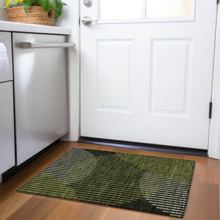 Piper Looms Mayfield Circles AMF1001 Olive Machine Washable Area Rug Scatter Lifestyle Image Feature