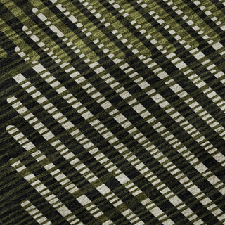 Piper Looms Mayfield Circles AMF1001 Olive Machine Washable Area Rug Swatch Image