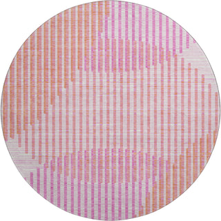 Piper Looms Mayfield Circles AMF1001 Pink Machine Washable Area Rug Round Main Image
