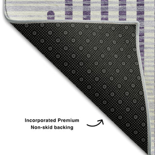 Piper Looms Mayfield Circles AMF1001 Purple Machine Washable Area Rug Backing Image
