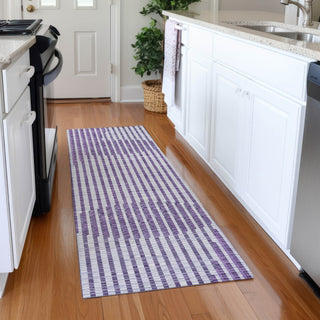 Piper Looms Mayfield Circles AMF1001 Purple Machine Washable Area Rug Runner Lifestyle Image Feature