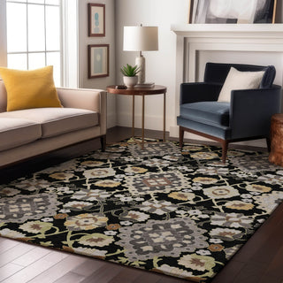 Piper Looms Mayfield Oriental AMF1002 Black Machine Washable Area Rug Lifestyle Image Feature