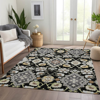Piper Looms Mayfield Oriental AMF1002 Black Machine Washable Area Rug Lifestyle Image Feature
