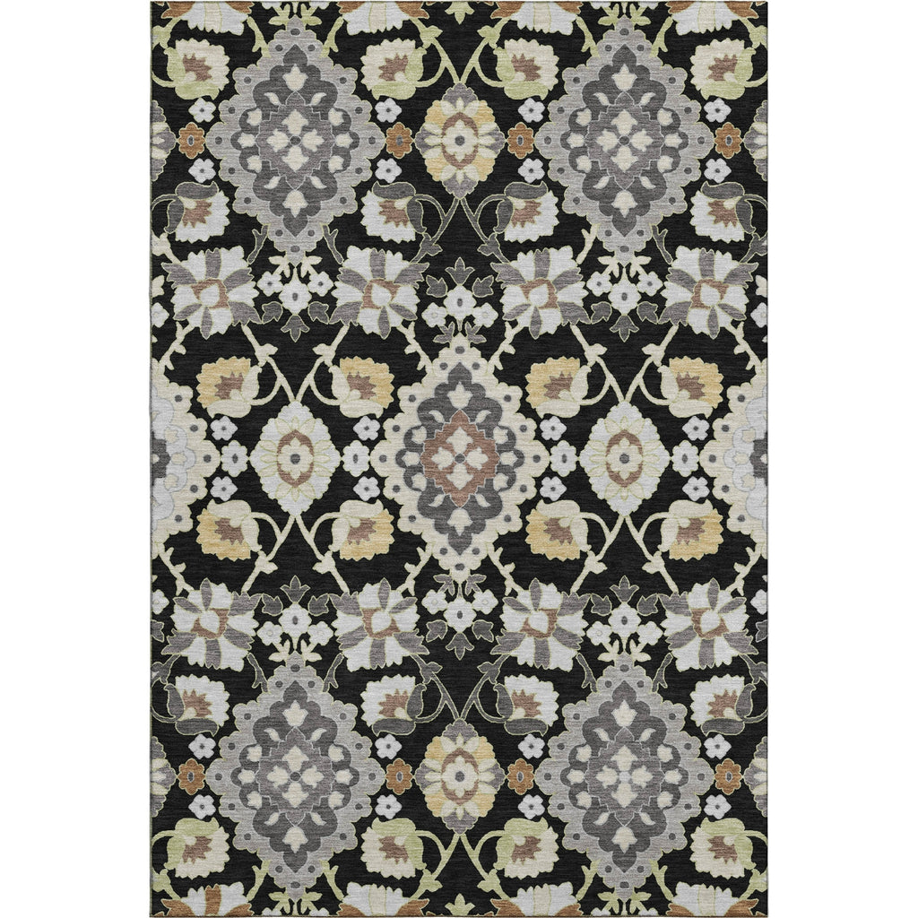 Piper Looms Mayfield Oriental AMF1002 Black Machine Washable Area Rug main image