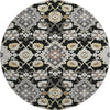 Piper Looms Mayfield Oriental AMF1002 Black Machine Washable Area Rug Round Main Image