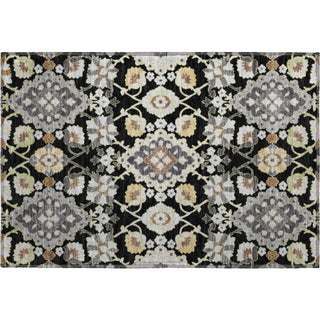 Piper Looms Mayfield Oriental AMF1002 Black Machine Washable Area Rug Scatter Main Image