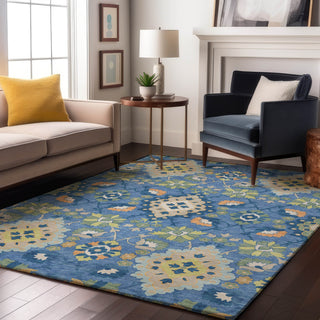 Piper Looms Mayfield Oriental AMF1002 Blue Machine Washable Area Rug Lifestyle Image Feature