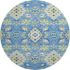 Piper Looms Mayfield Oriental AMF1002 Blue Machine Washable Area Rug Round Main Image