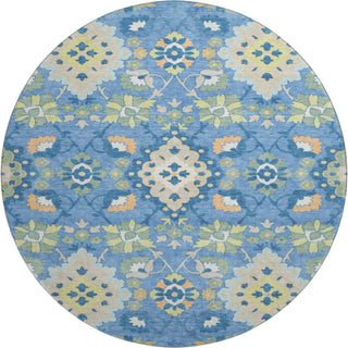 Piper Looms Mayfield Oriental AMF1002 Blue Machine Washable Area Rug Round Main Image