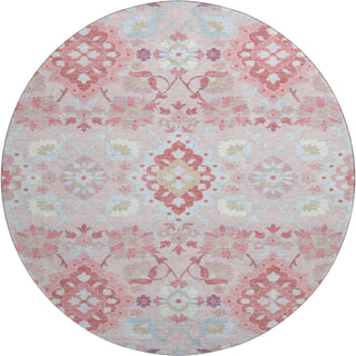 Piper Looms Mayfield Oriental AMF1002 Blush Machine Washable Area Rug Round Main Image