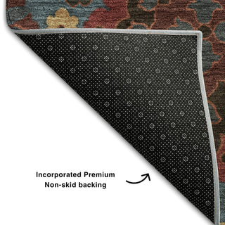 Piper Looms Mayfield Oriental AMF1002 Denim Machine Washable Area Rug Backing Image