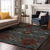 Piper Looms Mayfield Oriental AMF1002 Denim Machine Washable Area Rug Lifestyle Image Feature