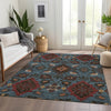 Piper Looms Mayfield Oriental AMF1002 Denim Machine Washable Area Rug Lifestyle Image Feature