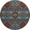Piper Looms Mayfield Oriental AMF1002 Denim Machine Washable Area Rug Round Main Image