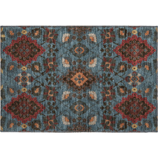 Piper Looms Mayfield Oriental AMF1002 Denim Machine Washable Area Rug Scatter Main Image