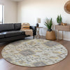 Piper Looms Mayfield Oriental AMF1002 Gray Machine Washable Area Rug Round Lifestyle Image Feature