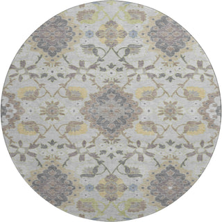 Piper Looms Mayfield Oriental AMF1002 Gray Machine Washable Area Rug Round Main Image