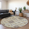 Piper Looms Mayfield Oriental AMF1002 Ivory Machine Washable Area Rug Round Lifestyle Image Feature