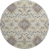 Piper Looms Mayfield Oriental AMF1002 Ivory Machine Washable Area Rug Round Main Image