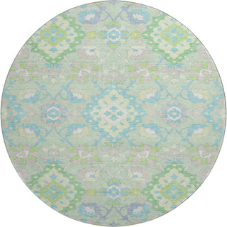 Piper Looms Mayfield Oriental AMF1002 Mint Machine Washable Area Rug Round Main Image