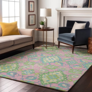 Piper Looms Mayfield Oriental AMF1002 Pink Machine Washable Area Rug Lifestyle Image Feature