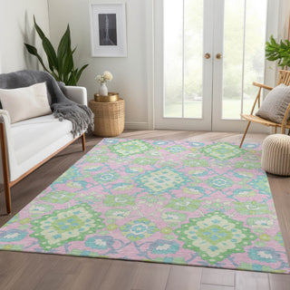 Piper Looms Mayfield Oriental AMF1002 Pink Machine Washable Area Rug Lifestyle Image Feature