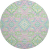 Piper Looms Mayfield Oriental AMF1002 Pink Machine Washable Area Rug Round Main Image