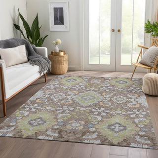 Piper Looms Mayfield Oriental AMF1002 Taupe Machine Washable Area Rug Lifestyle Image Feature