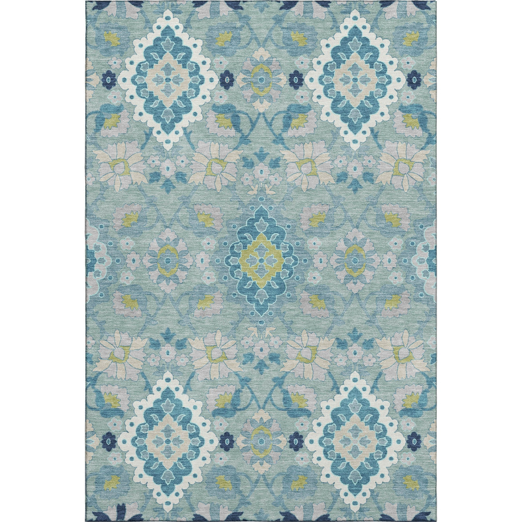 Piper Looms Mayfield Oriental AMF1002 Teal Machine Washable Area Rug main image