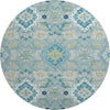 Piper Looms Mayfield Oriental AMF1002 Teal Machine Washable Area Rug Round Main Image