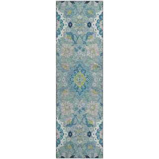 Piper Looms Mayfield Oriental AMF1002 Teal Machine Washable Area Rug Runner Main Image