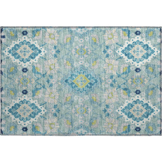 Piper Looms Mayfield Oriental AMF1002 Teal Machine Washable Area Rug Scatter Main Image
