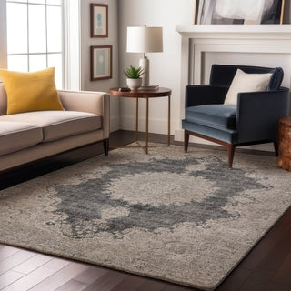 Piper Looms Mayfield Oriental AMF1003 Black Machine Washable Area Rug Lifestyle Image Feature