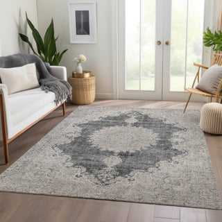 Piper Looms Mayfield Oriental AMF1003 Black Machine Washable Area Rug Lifestyle Image Feature