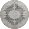 Piper Looms Mayfield Oriental AMF1003 Black Machine Washable Area Rug Round Main Image