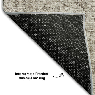 Piper Looms Mayfield Oriental AMF1003 Brown Machine Washable Area Rug Backing Image