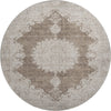 Piper Looms Mayfield Oriental AMF1003 Brown Machine Washable Area Rug Round Main Image