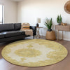 Piper Looms Mayfield Oriental AMF1003 Gold Machine Washable Area Rug Round Lifestyle Image Feature