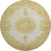 Piper Looms Mayfield Oriental AMF1003 Gold Machine Washable Area Rug Round Main Image