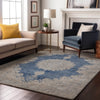Piper Looms Mayfield Oriental AMF1003 Navy Machine Washable Area Rug Lifestyle Image Feature