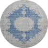 Piper Looms Mayfield Oriental AMF1003 Navy Machine Washable Area Rug Round Main Image