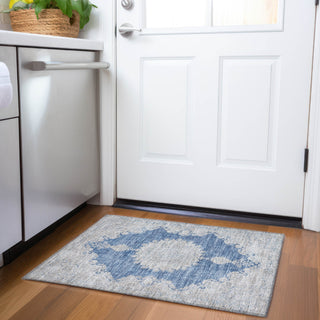 Piper Looms Mayfield Oriental AMF1003 Navy Machine Washable Area Rug Scatter Lifestyle Image Feature