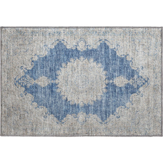 Piper Looms Mayfield Oriental AMF1003 Navy Machine Washable Area Rug Scatter Main Image