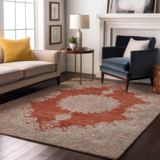 Piper Looms Mayfield Oriental AMF1003 Rust Machine Washable Area Rug Lifestyle Image Feature
