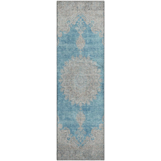 Piper Looms Mayfield Oriental AMF1003 Teal Machine Washable Area Rug Runner Main Image