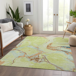Piper Looms Mayfield Abstract AMF1005 Aloe Machine Washable Area Rug Lifestyle Image Feature