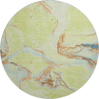 Piper Looms Mayfield Abstract AMF1005 Aloe Machine Washable Area Rug Round Main Image