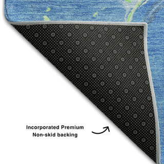 Piper Looms Mayfield Abstract AMF1005 Denim Machine Washable Area Rug Backing Image